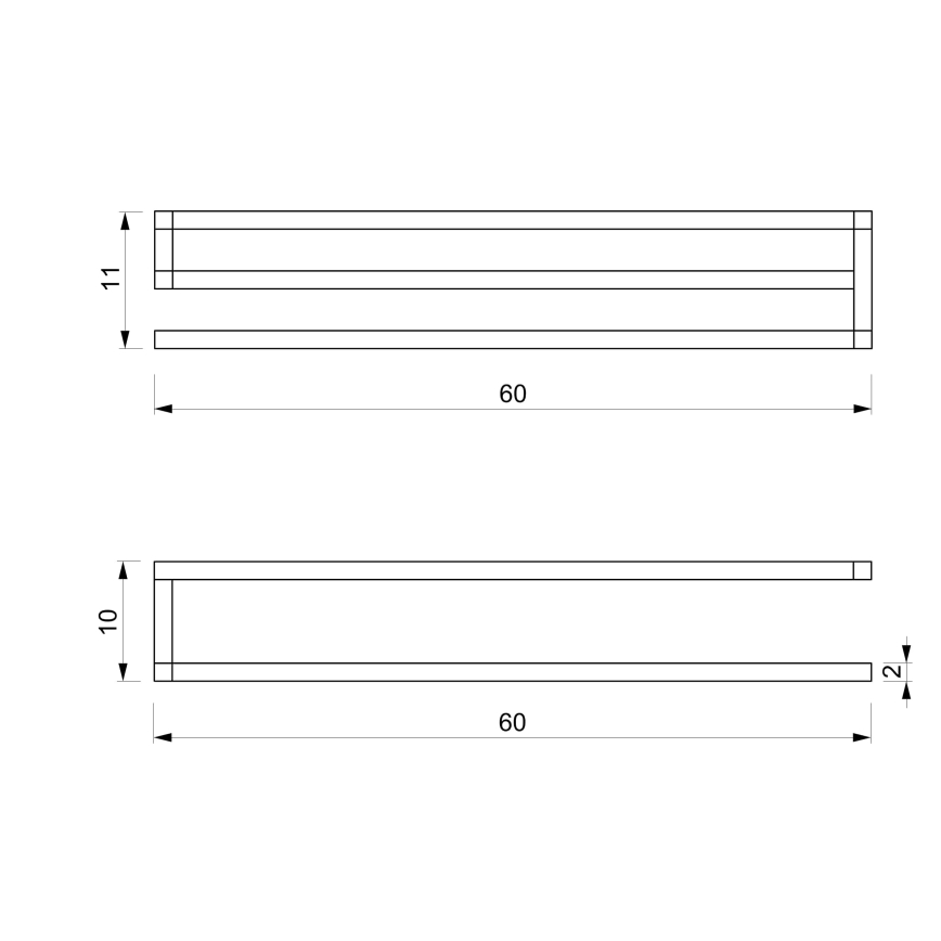 Wall towel holder 10x60 cm λευκό