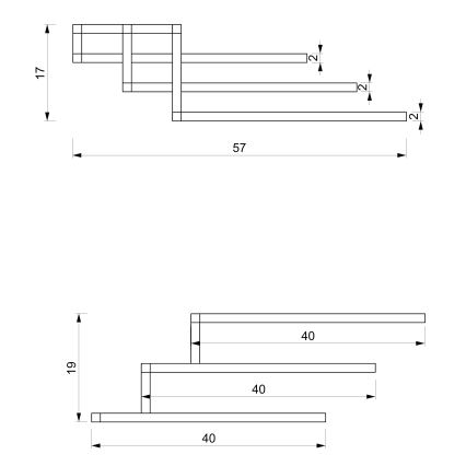 Wall towel holder 19x58 cm μαύρο