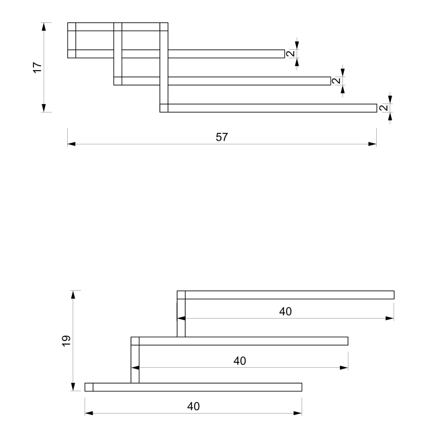 Wall towel holder 19x58 cm μαύρο