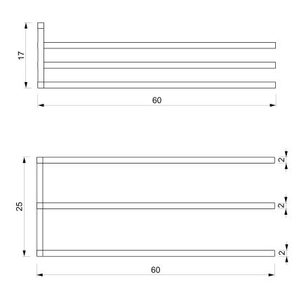 Wall towel holder 25x60 cm λευκό
