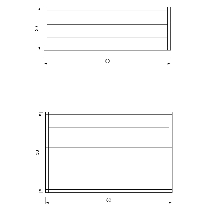Wall towel holder 37x60 cm μαύρο