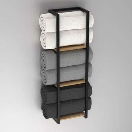 Wall towel holder 78x23 cm μαύρο