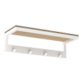 Wall towel holder με ένα ράφι 10x40 cm λευκό