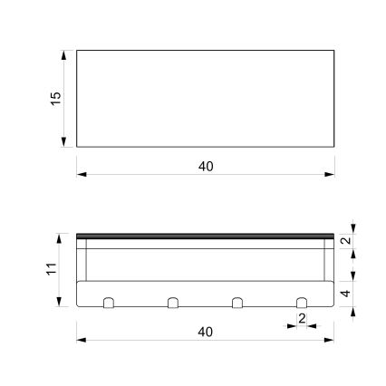 Wall towel holder με ένα ράφι 10x40 cm λευκό