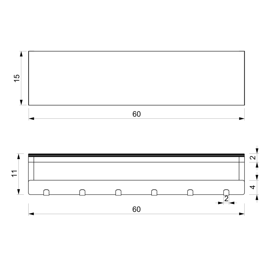 Wall towel holder με ένα ράφι 10x60 cm λευκό
