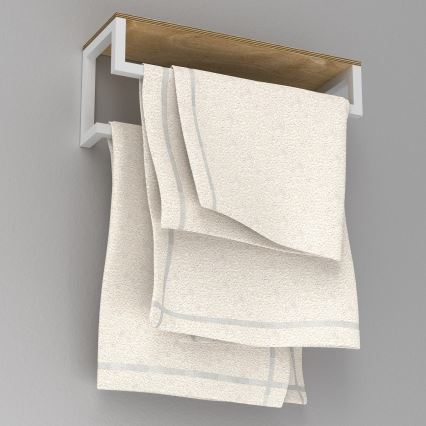 Wall towel holder με ένα ράφι 14x40 cm λευκό