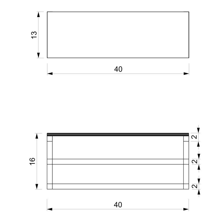Wall towel holder με ένα ράφι 14x40 cm λευκό