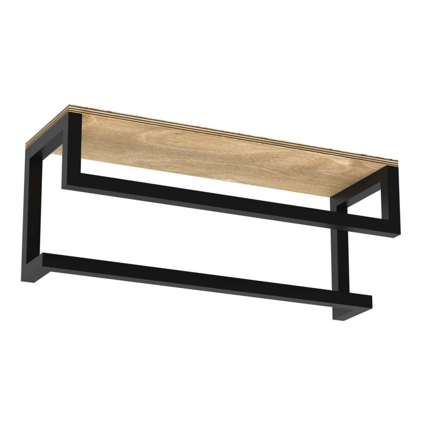 Wall towel holder με ένα ράφι 14x40 cm μαύρο