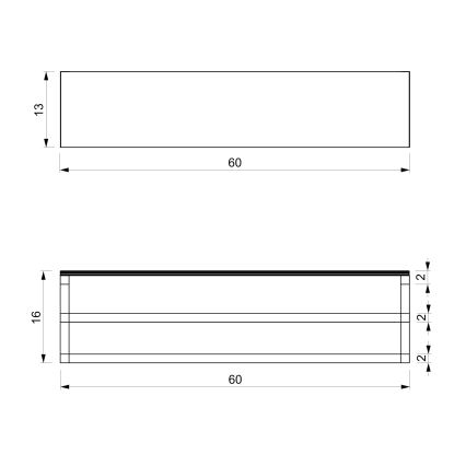 Wall towel holder με ένα ράφι 14x60 cm λευκό