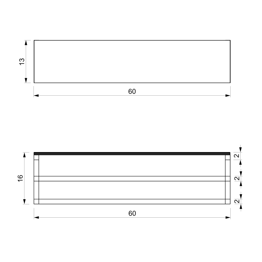 Wall towel holder με ένα ράφι 14x60 cm λευκό
