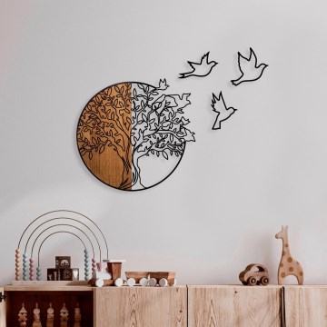 Wall διακοσμητικό 60x56 cm tree και πουλιά