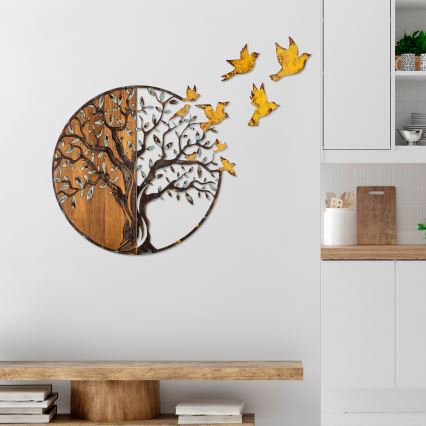 Wall διακοσμητικό 92x71 cm tree και πουλιά