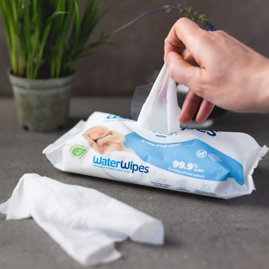 WaterWipes - ΣΕΤ 9x Μωρομάντηλα χωρίς πλαστικό 60 τμχ (540 pcs)