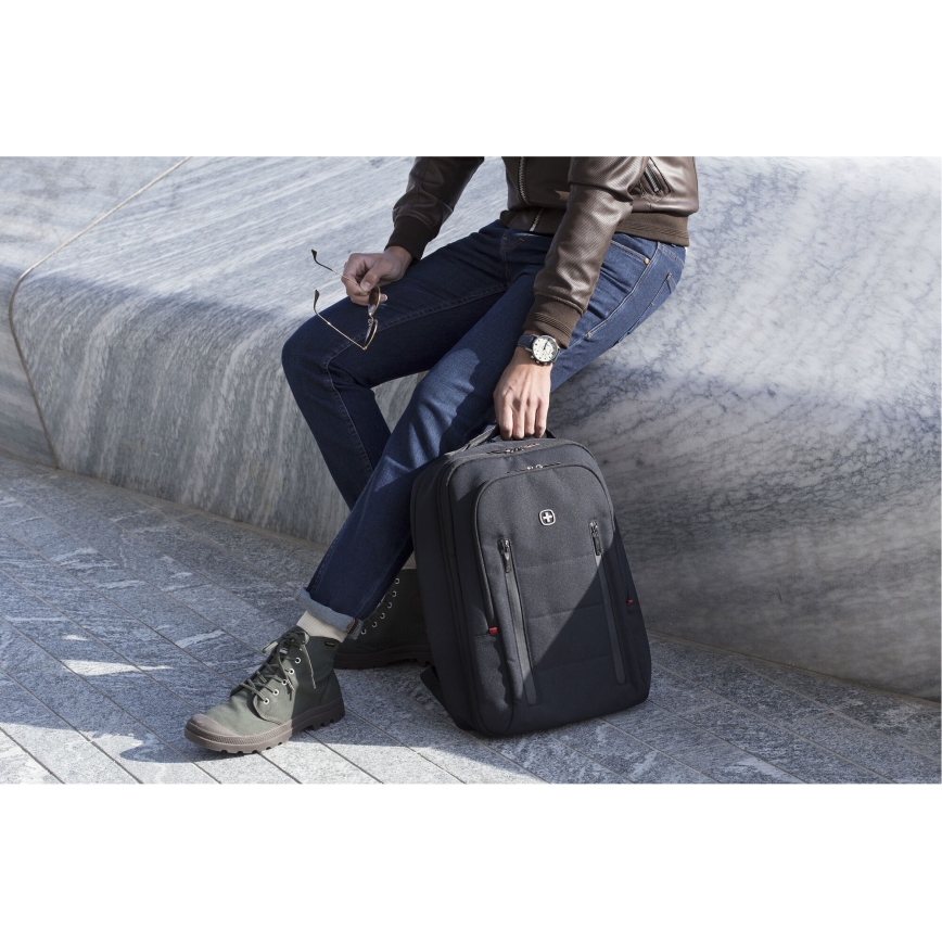 Wenger - Σακίδιο πλάτης - Backpack για Laptop 16 l 16 με θήκη για tablet 12 Πόλη Traveler μαύρο