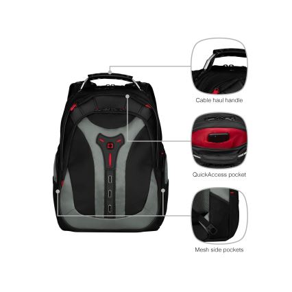 Wenger - Σακίδιο πλάτης - Backpack για laptop 25 l 17 με θήκη για tablet 12 Pegasus μαύρο/γκρι