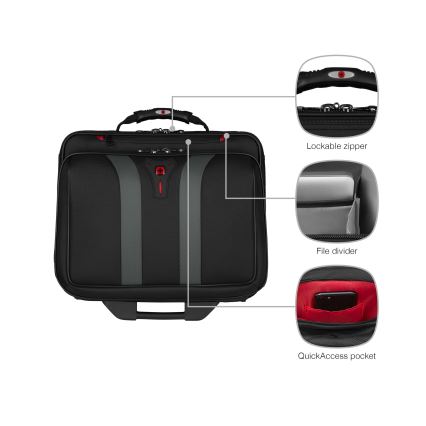 Wenger - Τσάντα τροχήλατη 29 l + θήκη laptop 15,6 Granada μαύρο
