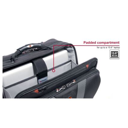 Wenger - Τσάντα τροχήλατη 29 l + θήκη laptop 15,6 Granada μαύρο