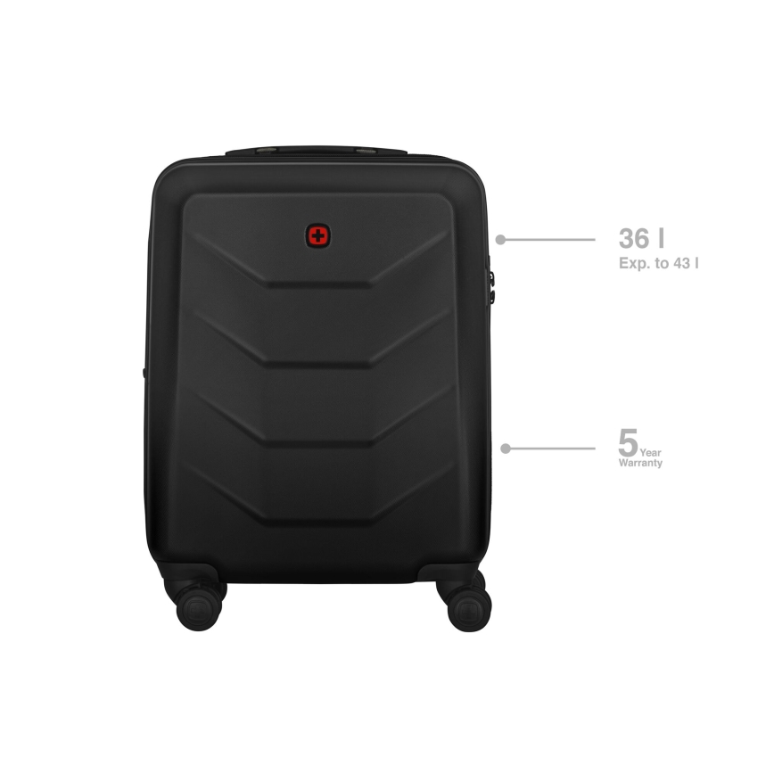 Wenger - Βαλίτσα ταξιδιού με ρόδες 36 l Prymo μαύρο