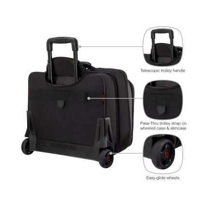 Wenger - Βαλίτσα ταξιδιού με ρόδες 23 l 17" + Τσάντα laptop με ρόδες 15,4" Potomac μαύρο