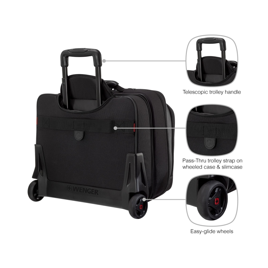 Wenger - Βαλίτσα ταξιδιού με ρόδες 23 l 17" + Τσάντα laptop με ρόδες 15,4" Potomac μαύρο