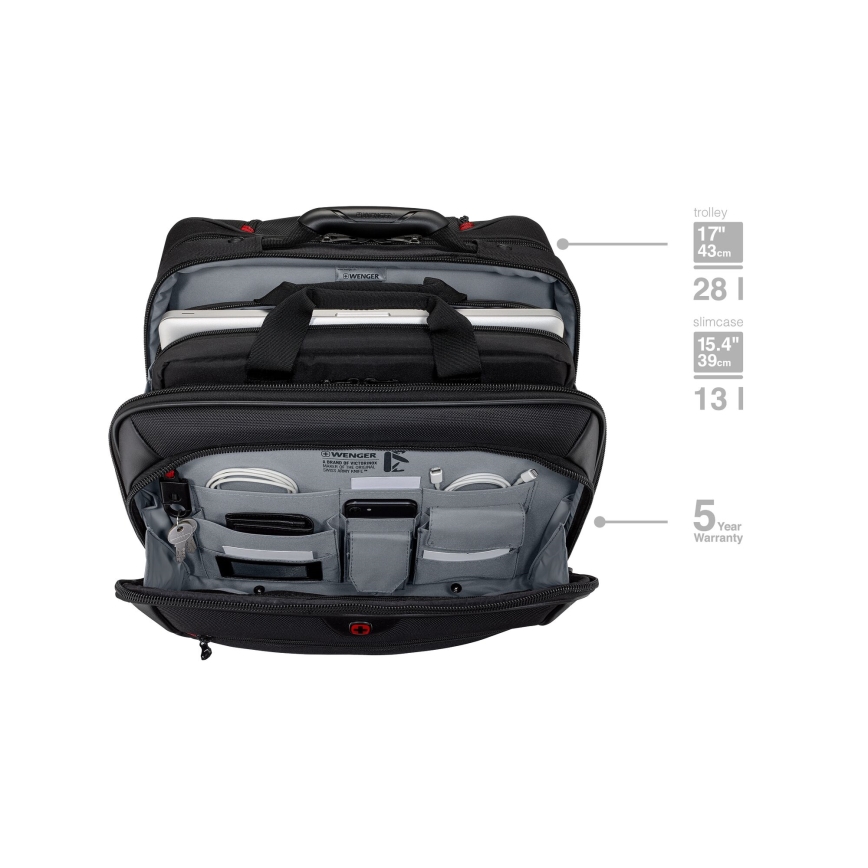 Wenger - Βαλίτσα ταξιδιού με ρόδες 23 l 17" + Τσάντα laptop με ρόδες 15,4" Potomac μαύρο