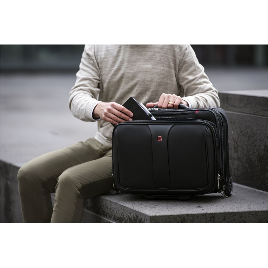 Wenger - Βαλίτσα ταξιδιού με ρόδες 25 l 17" + Τσάντα laptop με ρόδες 15,6" Patriot μαύρο
