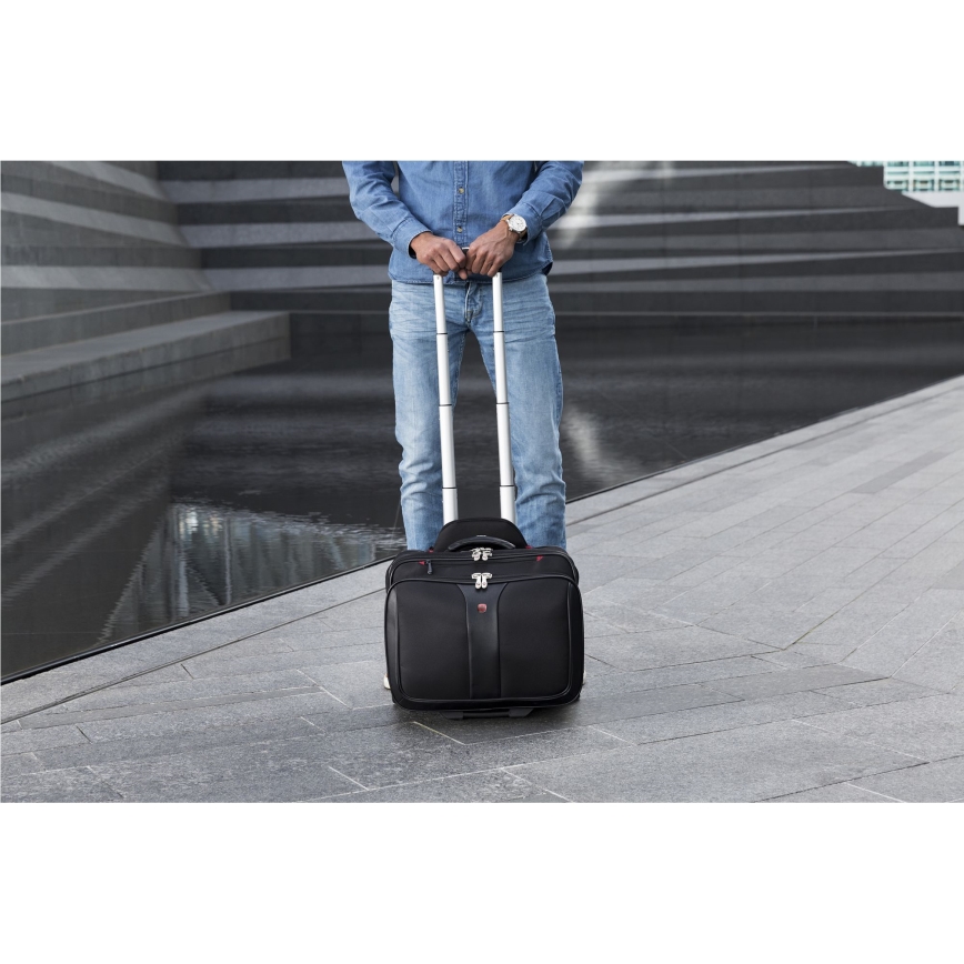 Wenger - Βαλίτσα ταξιδιού με ρόδες 25 l 17" + Τσάντα laptop με ρόδες 15,6" Patriot μαύρο