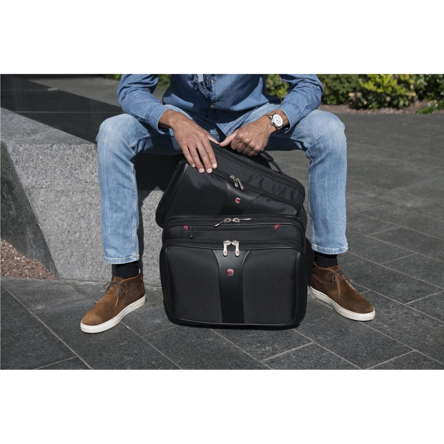 Wenger - Βαλίτσα ταξιδιού με ρόδες 25 l 17" + Τσάντα laptop με ρόδες 15,6" Patriot μαύρο