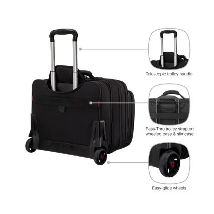 Wenger - Βαλίτσα ταξιδιού με ρόδες 25 l 17" + Τσάντα laptop με ρόδες 15,6" Patriot μαύρο
