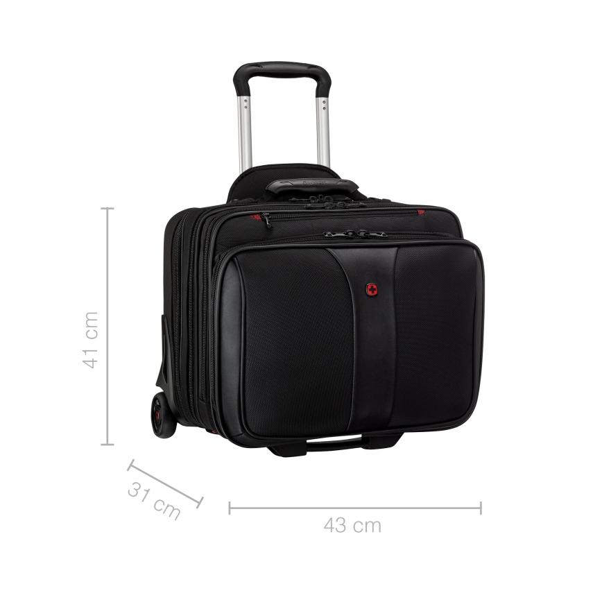 Wenger - Βαλίτσα ταξιδιού με ρόδες 25 l 17" + Τσάντα laptop με ρόδες 15,6" Patriot μαύρο