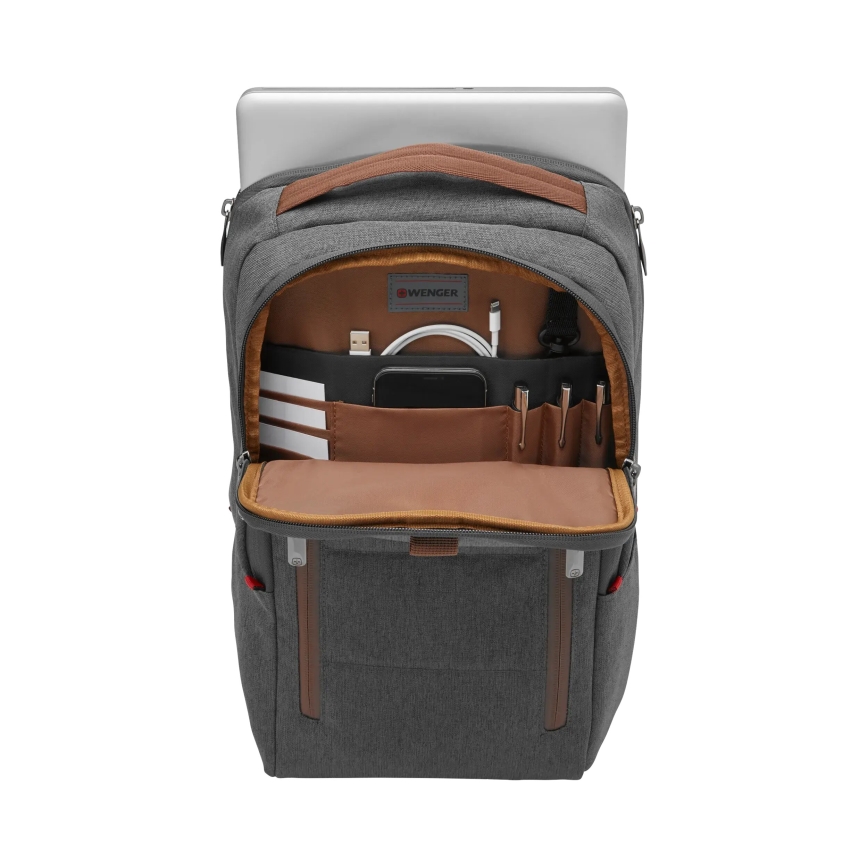Wenger - Σακίδιο πλάτης - Backpack για laptop 15 l 16" με θήκη για tablet 12" + crossbody bag Πόλη Upgrade 2σε1 γκρι