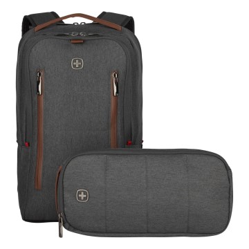 Wenger - Σακίδιο πλάτης - Backpack για laptop 15 l 16" με θήκη για tablet 12" + crossbody bag Πόλη Upgrade 2σε1 γκρι