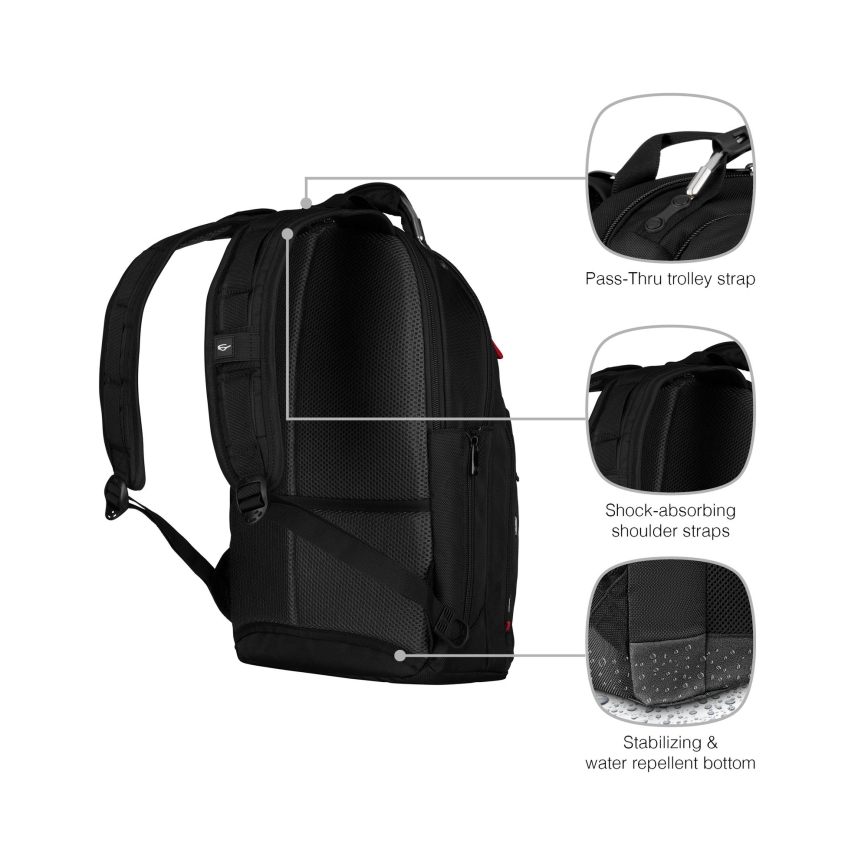 Wenger - Σακίδιο πλάτης - Backpack για laptop 20 l 15" με θήκη για tablet 10" Gigabyte μαύρο