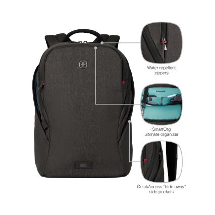 Wenger -Σακίδιο πλάτης - Backpack για Laptop 21 l 16" με θήκη για tablet 10" MX Φωτισμός μαύρο