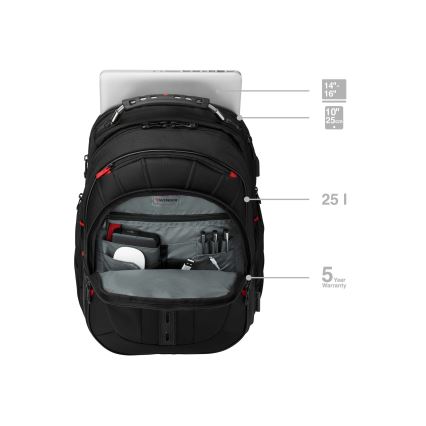 Wenger - Σακίδιο πλάτης - Backpack για laptop 25 l 16" με θήκη για tablet 10" Pegasus Deluxe μαύρο