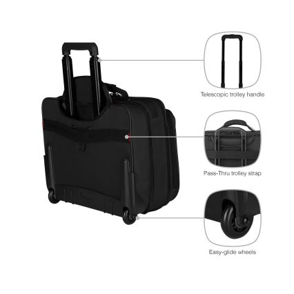 Wenger - Τσάντα τροχήλατη 29 l + θήκη laptop 15,6" Granada μαύρο