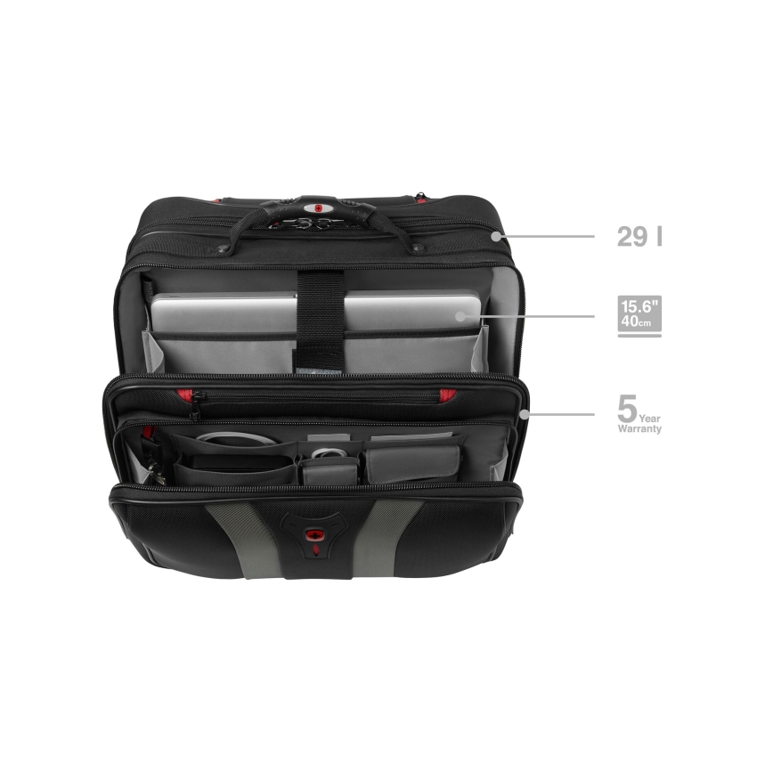Wenger - Τσάντα τροχήλατη 29 l + θήκη laptop 15,6" Granada μαύρο