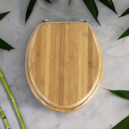 WENKO 144726100 - Κάθισμα τουαλέτας BAMBOO 34x41 cm καφέ/ασημί