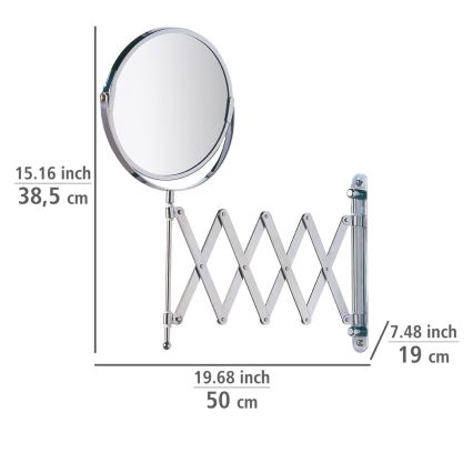 WENKO 15165100 - Καθρέφτης μακιγιάζ EXCLUSIVE 19x38,5 cm γυαλισμένο χρώμιο