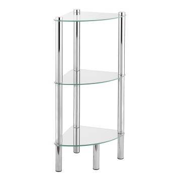 WENKO 15850100 - Ράφι YAGO 30x74 cm ανοξείδωτο/ασημί/διάφανο