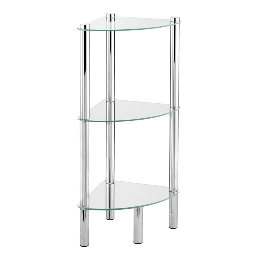 WENKO 15850100 - Ράφι YAGO 30x74 cm ανοξείδωτο/ασημί/διάφανο