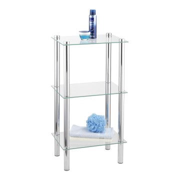 WENKO 15851100 - Ράφι YAGO 40x74 cm ασημί/διάφανο