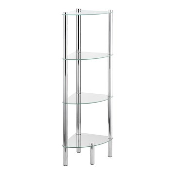 WENKO 15852100 - Ράφι YAGO 30x104 cm ανοξείδωτο/ασημί/διάφανο