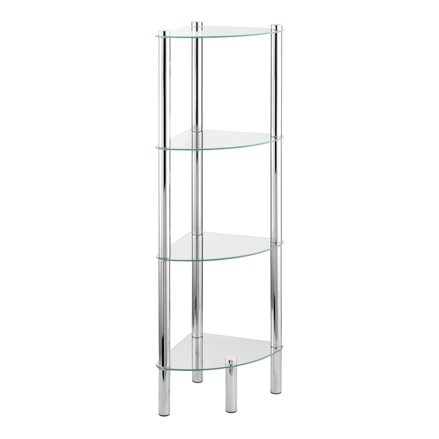 WENKO 15852100 - Ράφι YAGO 30x104 cm ανοξείδωτο/ασημί/διάφανο