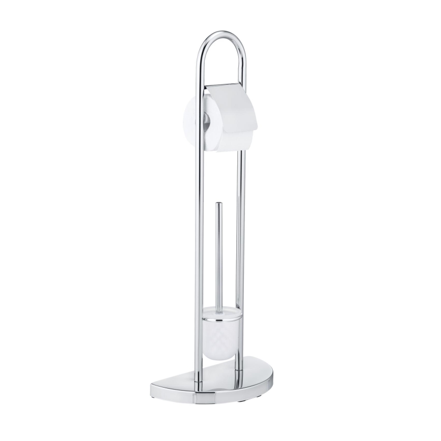 WENKO 16608100 - Βούρτσα τουαλέτας COSENZA 33x84 cm γυαλιστερό χρώμιο/σατινέ