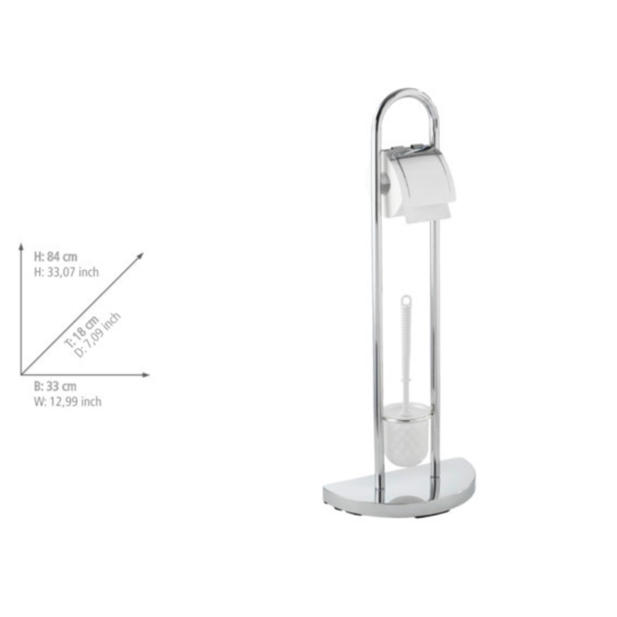 WENKO 16608100 - Βούρτσα τουαλέτας COSENZA 33x84 cm γυαλιστερό χρώμιο/σατινέ