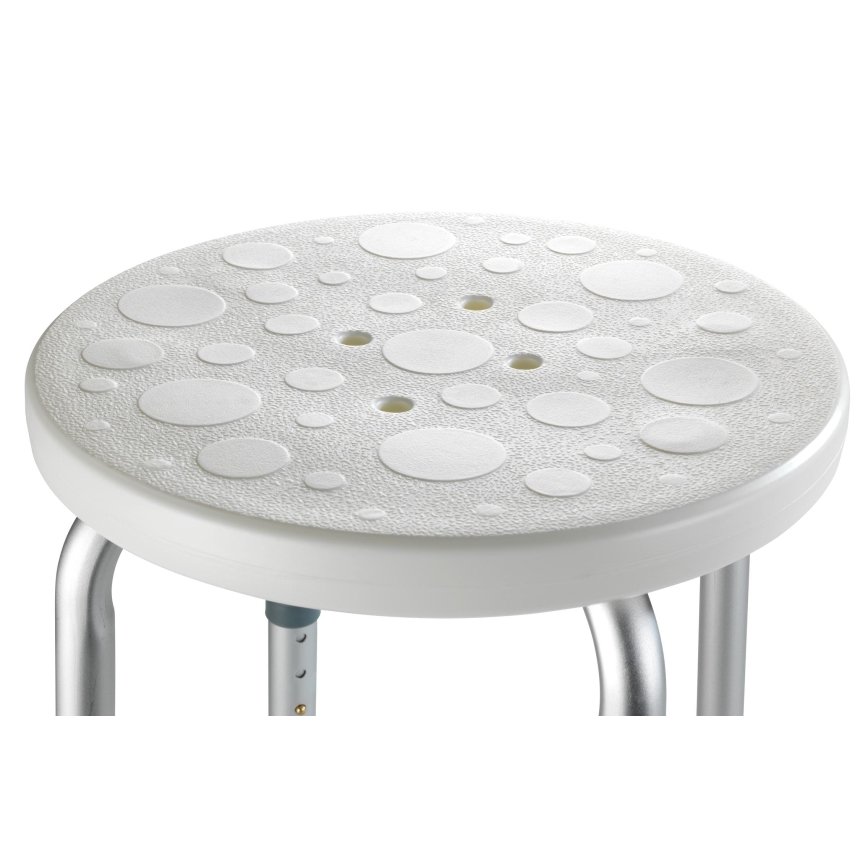 WENKO 1792921100-Σκαμπό SECURA 45,5x45,5 cm λευκό/ασημί/γκρι