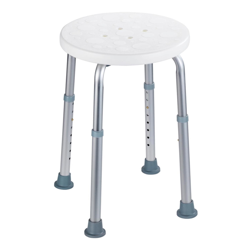 WENKO 1792921100-Σκαμπό SECURA 45,5x45,5 cm λευκό/ασημί/γκρι