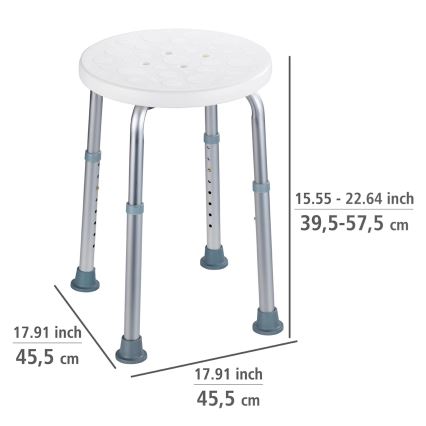 WENKO 1792921100-Σκαμπό SECURA 45,5x45,5 cm λευκό/ασημί/γκρι