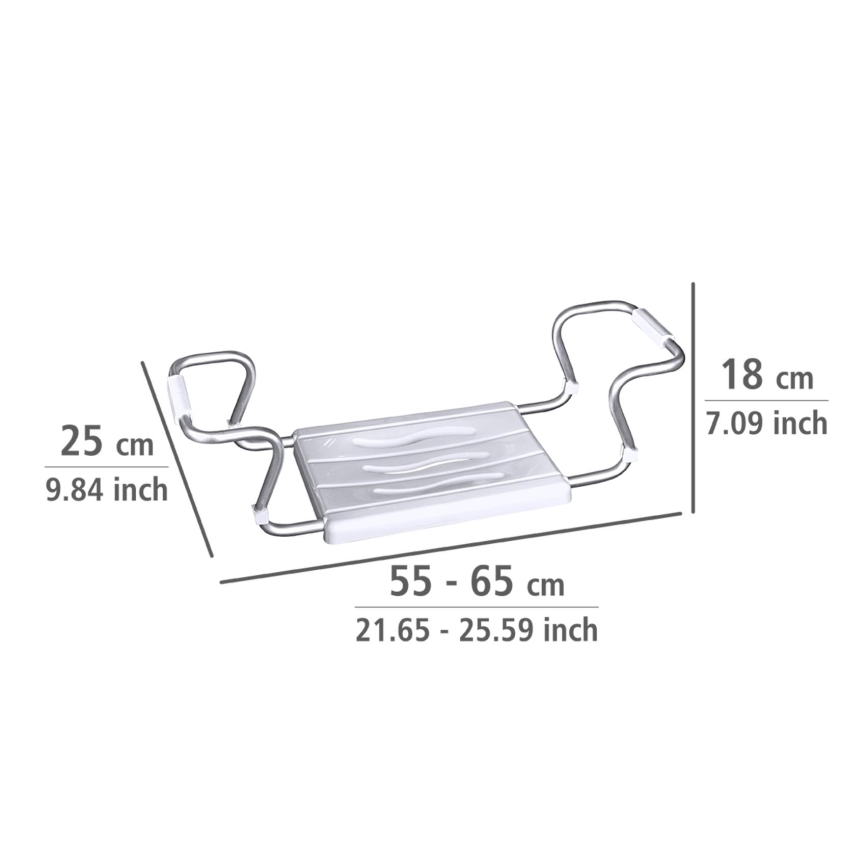 WENKO 17930100-Κάθισμα μπανιέρας SECURA 26x18 cm λευκό/ασημί